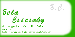 bela csicsaky business card